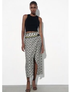 Zara Printed Wrap Skirt